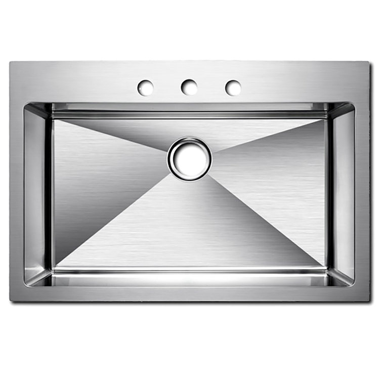 Luxart 33'' L Single Bowl Stainless Steel Kitchen Sink Wayfair Canada